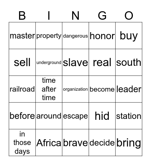 yeoul Bingo Card
