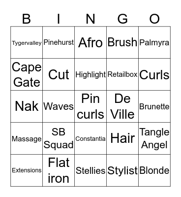 Style Bar Bingo Card