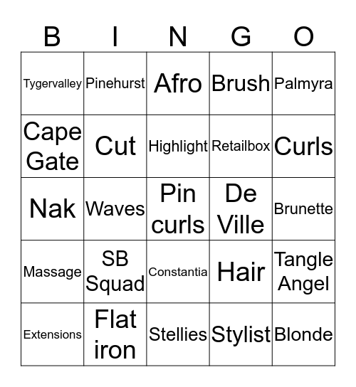 Style Bar Bingo Card