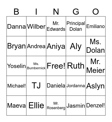 End of the Year Bingo! Bingo Card