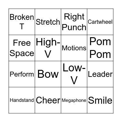 Cheer Impact Bingo Card