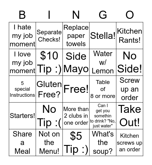 SERVER BINGO :)  Bingo Card