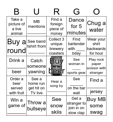 Burgo Bingo Card
