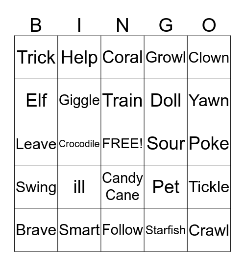 Bricks Reading Bingo Card