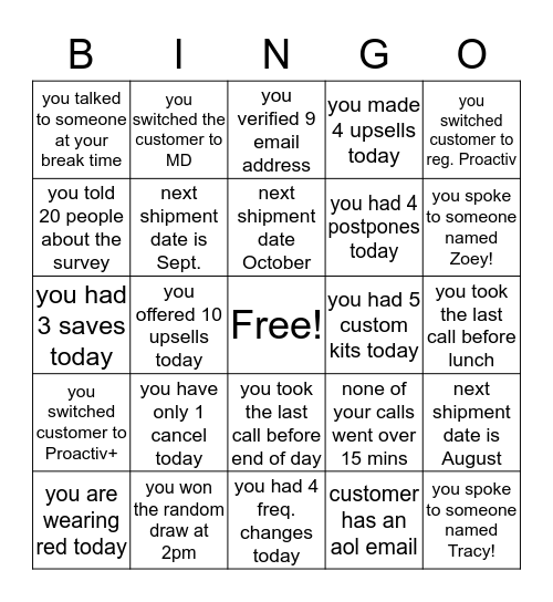 Proactiv Bingo level 2  Bingo Card