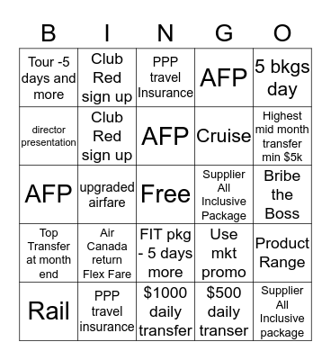 July Bingo Card