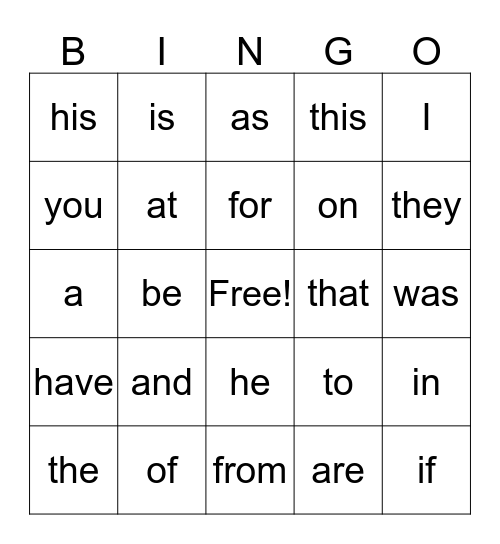 Bingo Card