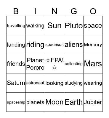 Vocabulary Bingo Unit 5 Bingo Card
