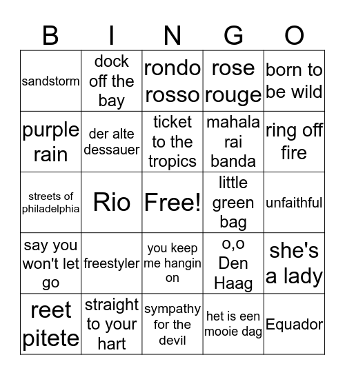 Liphusterfeest Bingo Card