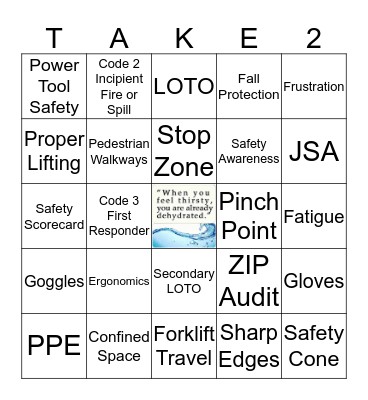 Period 8 - 10 Safety Bingo  Bingo Card