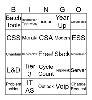 IT  Bingo Card