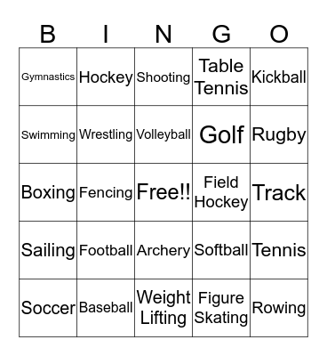 SPORTS Bingo Card