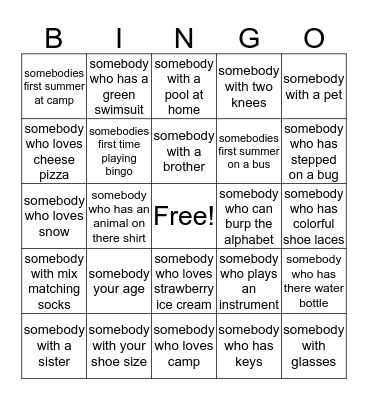 Bus Buddy Bingo Card