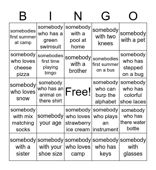 Bus Buddy Bingo Card