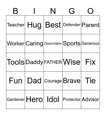 FATHER'S DAY  Bingo Card