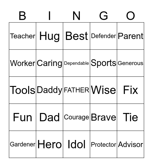 FATHER'S DAY  Bingo Card
