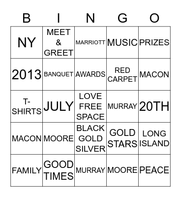 MACON MOORE MURRAY Bingo Card