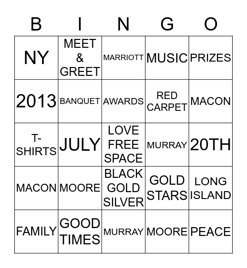 MACON MOORE MURRAY Bingo Card