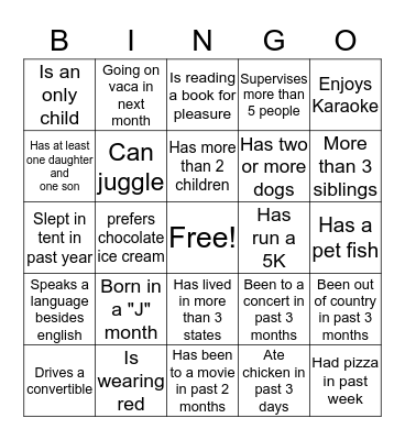 Get to Know Your Cohort Bingo Card