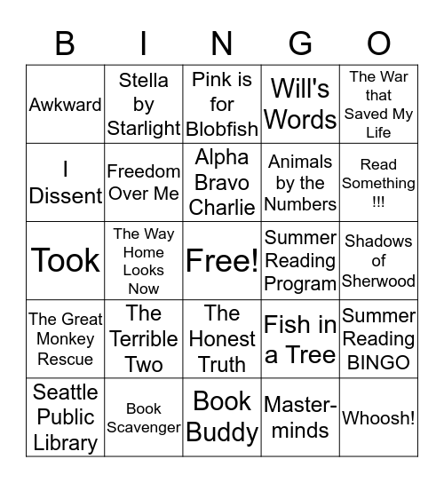 Award Book BINGO 2018 Bingo Card