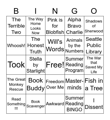 Award Book BINGO 2018 Bingo Card