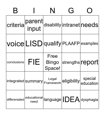 Bingo Card