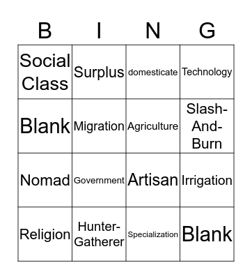 Chapter 2 Bingo Card