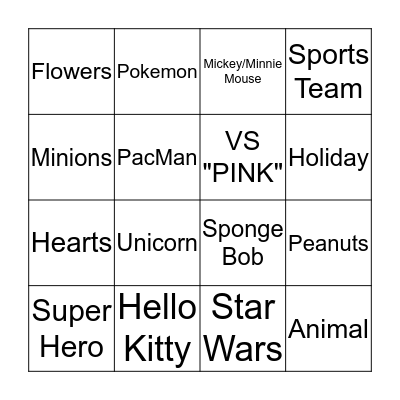 Pajama Pants Bingo Card