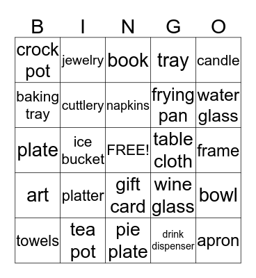 Bennett's Bridal Bingo! Bingo Card