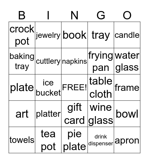 Bennett's Bridal Bingo! Bingo Card