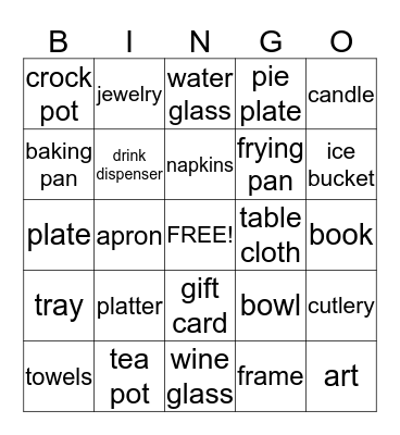 Bennett's Bridal Bingo! Bingo Card