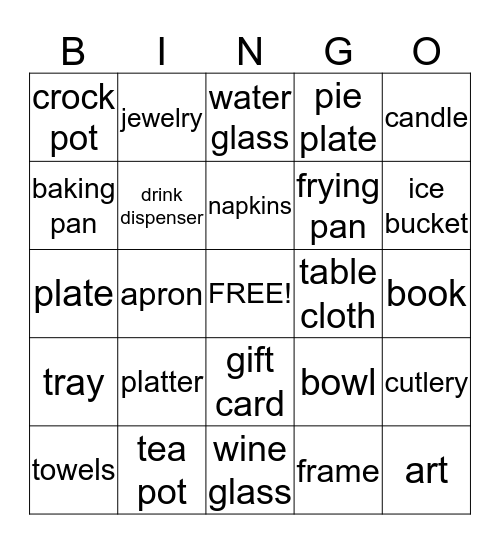 Bennett's Bridal Bingo! Bingo Card