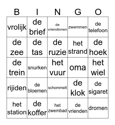HZS 15 vrienden Bingo Card