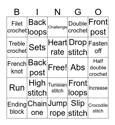 Hooker Bingo Card