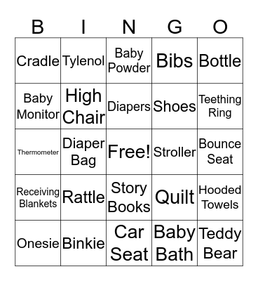 Baby Weatherford Bingo Card