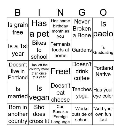 Find Someone Who... Bingo Card