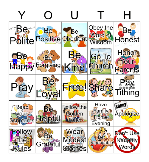 NDCM BIBLE STUDY....BEING A GOOD EXAMPLE!  Bingo Card