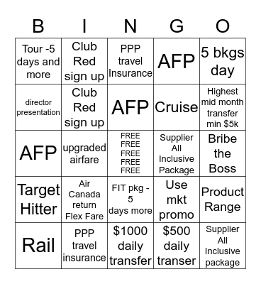 July Bingo Card