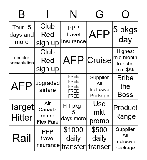 July Bingo Card