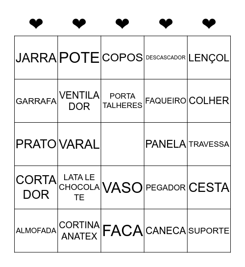 Chá Tássia & Dan Bingo Card
