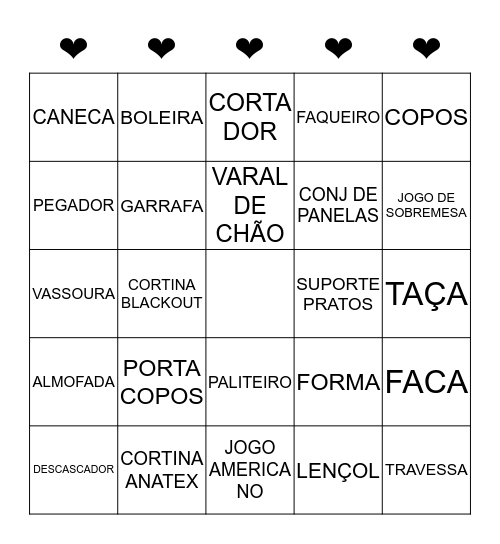 Chá Tássia & Dan Bingo Card