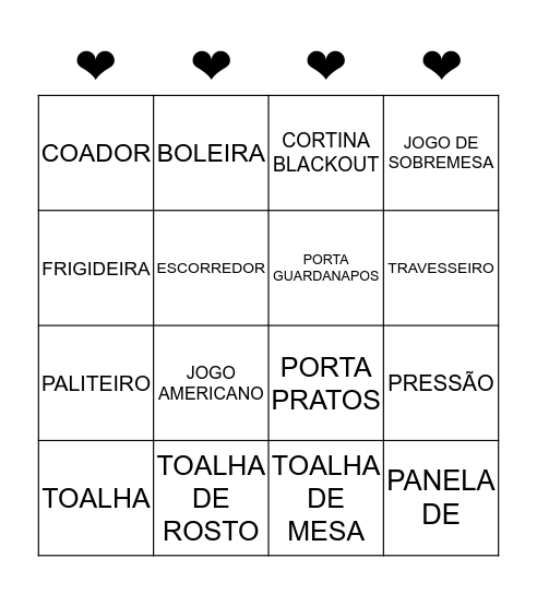 CHÁ TÁSSIA & DAN Bingo Card