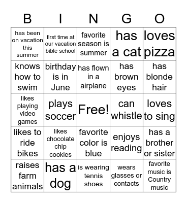 FIND SOMEONE WHO Bingo Card