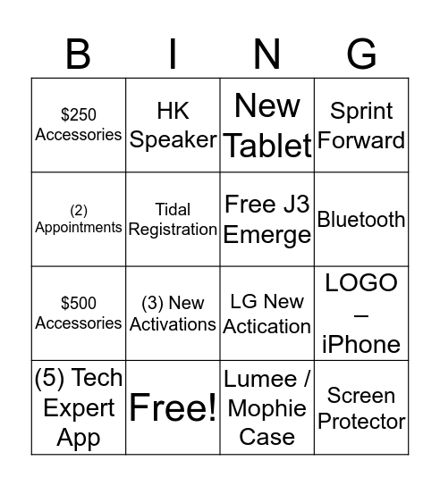 SST 6/16/17 Bingo Card