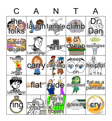 Flat Stanley Bingo (CANTA) Bingo Card