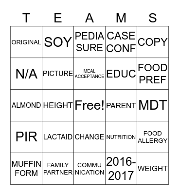 FAMILY AND COMMUNITY Bingo Card