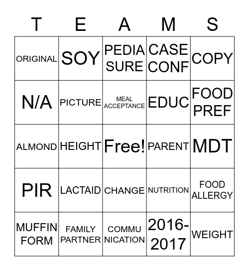 FAMILY AND COMMUNITY Bingo Card