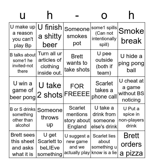 BS Bingo Card