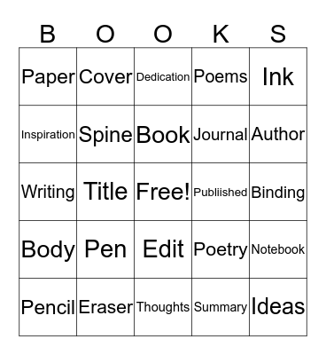 BOOK BINGO Card