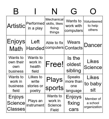 WCC Career Services Bingo Card